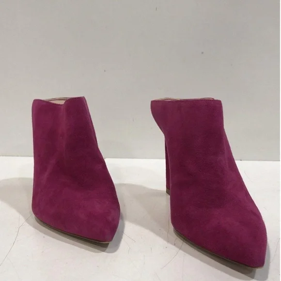 Women's Stuart Weitzman Fuchsia Suede Pointed-Toe Mule Heels Size 8.5 - Picture 3 of 6